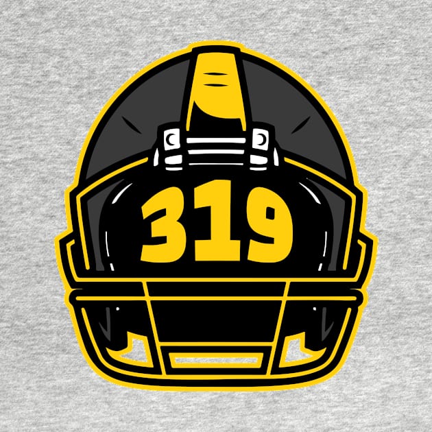 Retro Football Helmet 319 Area Code Iowa City Iowa Football by SLAG_Creative